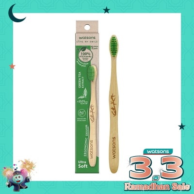 WATSONS Green Tea Bamboo Toothbrush (Ultra Soft) 1''S