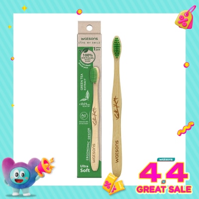WATSONS - Green Tea Bamboo Toothbrush (Ultra Soft) 1''S