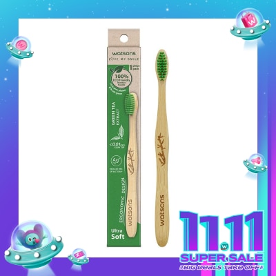 WATSONS Green Tea Bamboo Toothbrush (Ultra Soft) 1''S