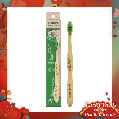 WATSONS Green Tea Bamboo Toothbrush (Ultra Soft) 1''S