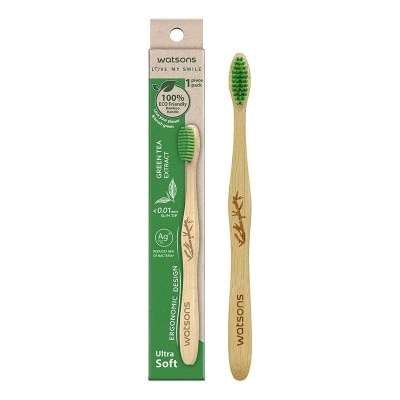 WATSONS Green Tea Bamboo Toothbrush (Ultra Soft) 1''S