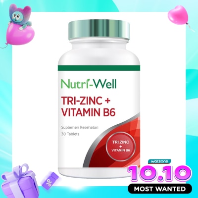 NUTRIWELL Tri Zinc + Vit B6 Tablet 30'S image
