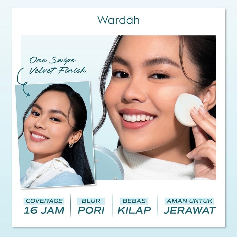 Wardah Colorfit Velvet Powder Foundation 22N Light Ivory Refill