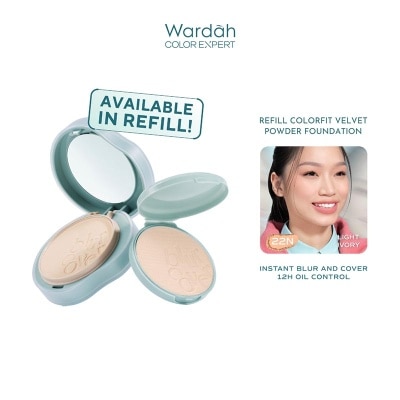 WARDAH - Colorfit Velvet Powder Foundation Refill 22N Light Ivory 11g