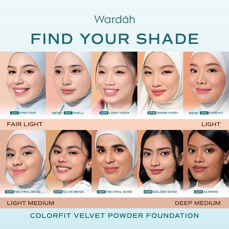 Wardah Colorfit Velvet Powder Foundation Refill 23W Warm Ivory 11g