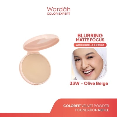 WARDAH Wardah Colorfit Velvet Powder Foundation Refill 33W Olive Beige 11g