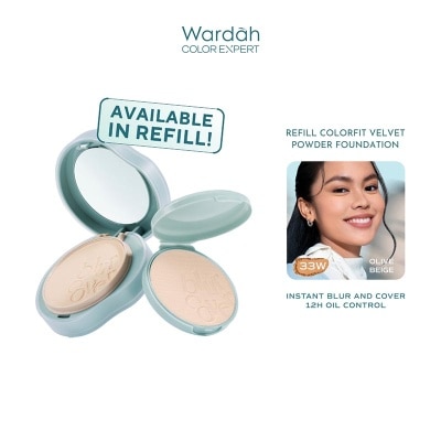 WARDAH - Colorfit Velvet Powder Foundation Refill 33W Olive Beige 11g