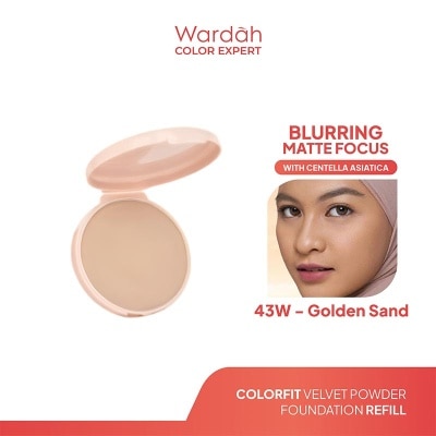 WARDAH Wardah Colorfit Velvet Powder Foundation 43W Golden Sand Refill