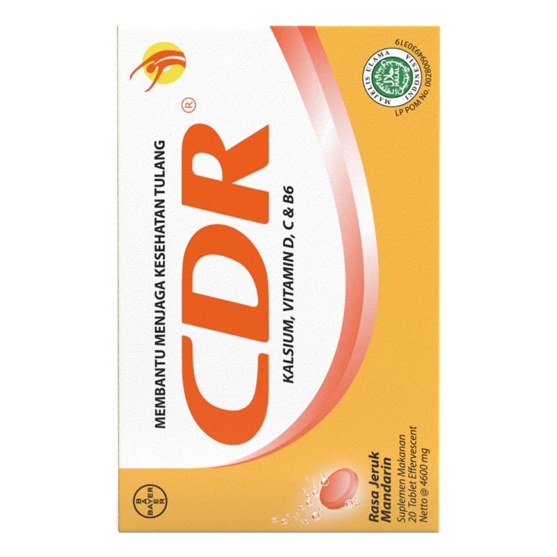 CDR Vitamin Suplemen Kalsium Rasa Jeruk Mandarin 20 Tablet