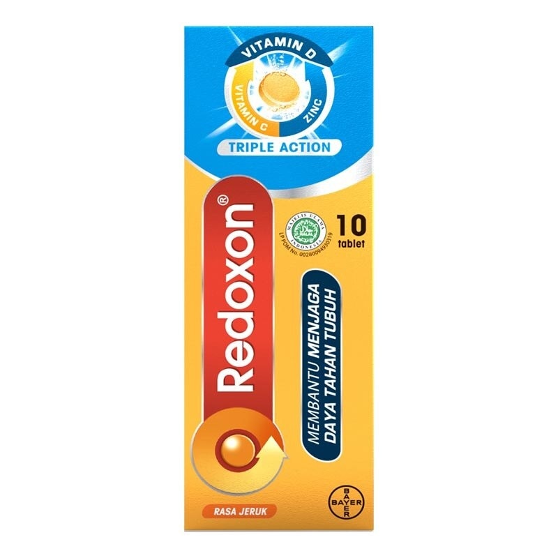 Redoxon Vitamin C, D & Zinc Rasa Jeruk 10 Tablet