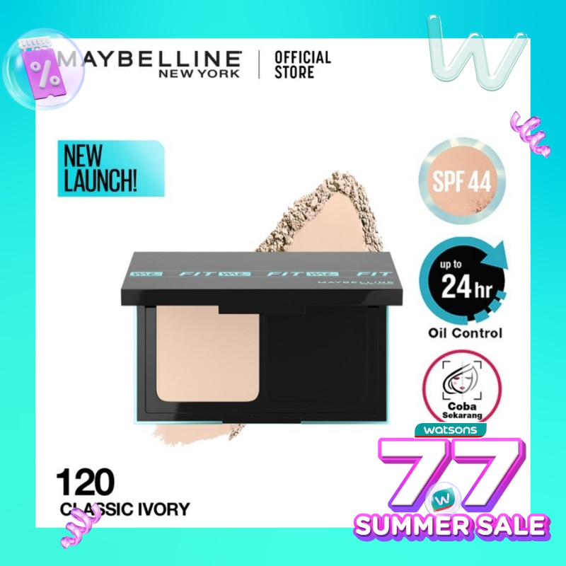 Promo Harga Maybelline Fit Me 24 Hour Oil Control Powder Foundation Refill 120 Classic Ivory  - Watsons