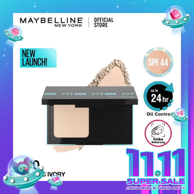 MAYBELLINE Fit Me Matte and Poreless 24HR Oil Control Powder Foundation (Full Coverage &. Tahan lama) 120 - Classic Ivory