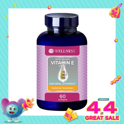 WELLNESS - Vitamin E 400IU Water Soluble Softgel 60'S