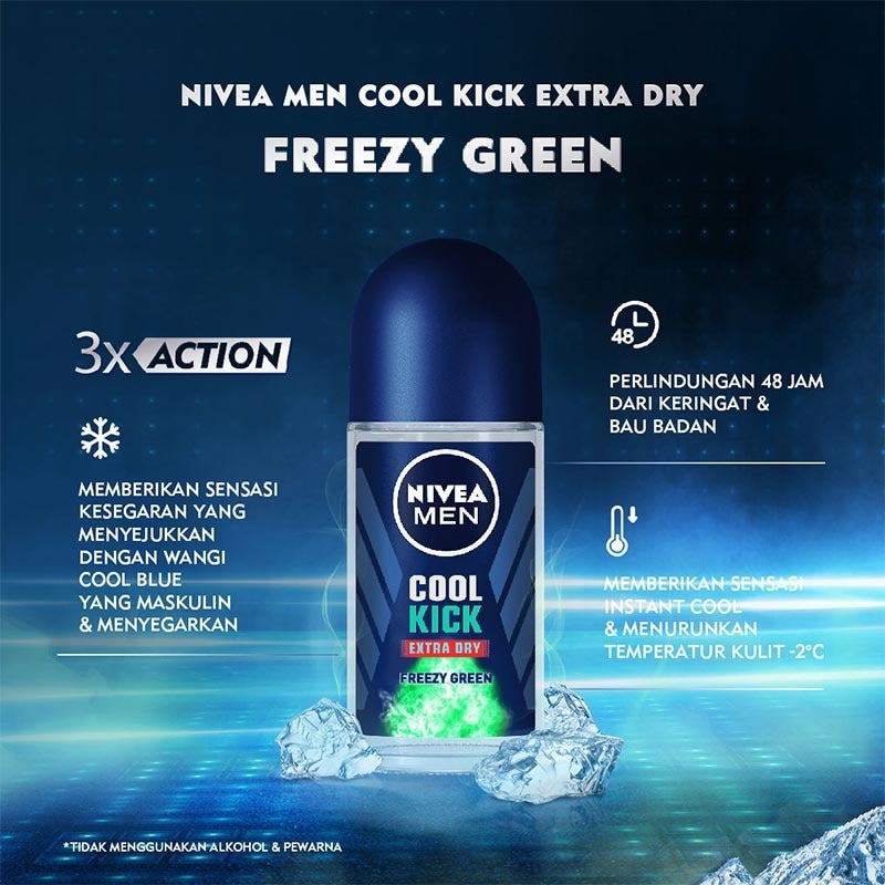 Nivea Men Cool Kick Freezy Green Deo Roll On 50ml