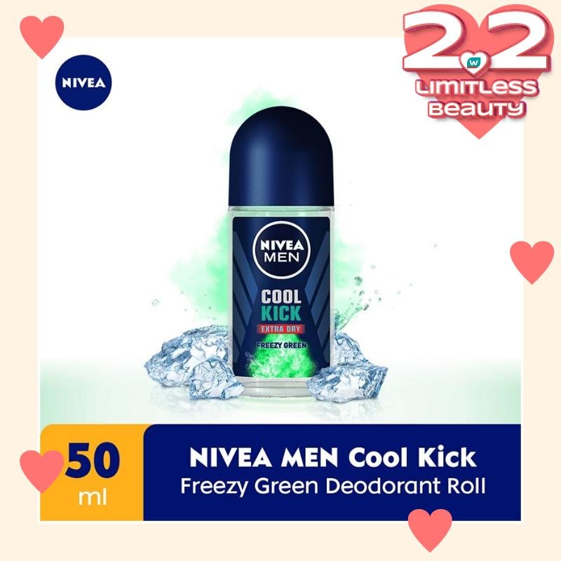 Promo Harga Nivea Men Deo Roll On Cool Kick Freezy Green 50 gr - Watsons