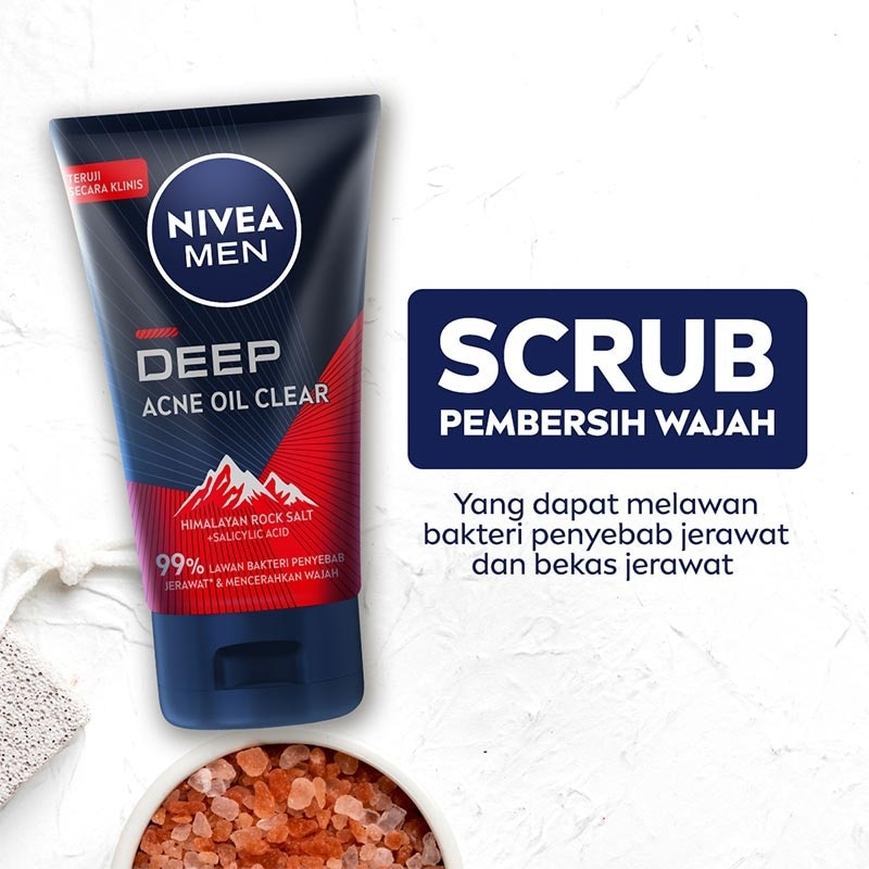 Nivea Men Deep Acne Oil Clear Facial Clear 100ml - Melawan Jerawat