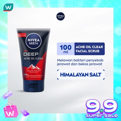 NIVEA Nivea Men Deep Acne Oil Clear Facial Clear 100ml - Melawan Jerawat