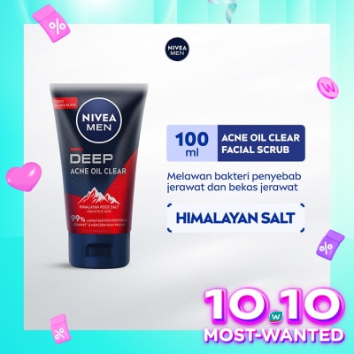 NIVEA Nivea Men Deep Acne Oil Clear Facial Clear 100ml - Melawan Jerawat