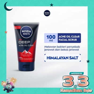 NIVEA Nivea Men Deep Acne Oil Clear Facial Clear 100ml - Melawan Jerawat