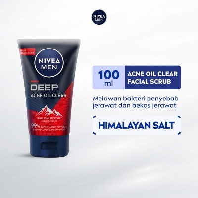 NIVEA Nivea Men Deep Acne Oil Clear Facial Clear 100ml - Melawan Jerawat