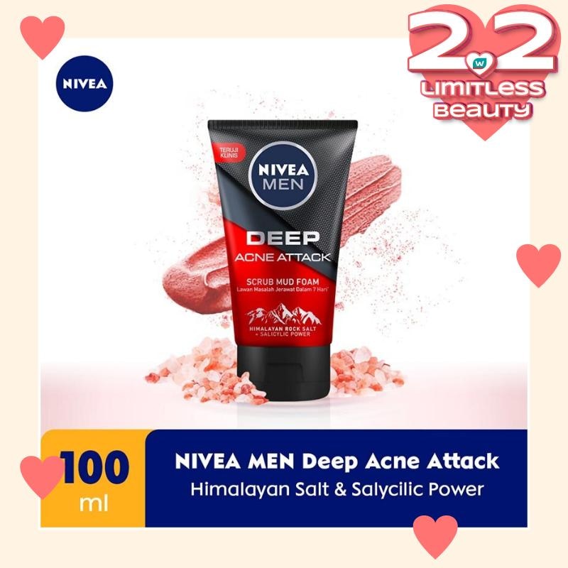 Promo Harga Nivea Men Facial Foam Deep Acne Attack 100 ml - Watsons