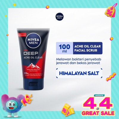 NIVEA - Nivea Men Deep Acne Oil Clear Facial Clear 100ml - Melawan Jerawat