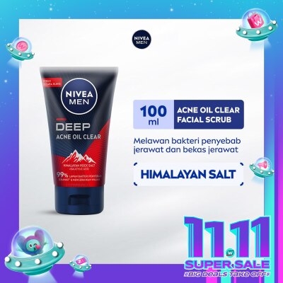 NIVEA Nivea Men Deep Acne Oil Clear Facial Clear 100ml - Melawan Jerawat