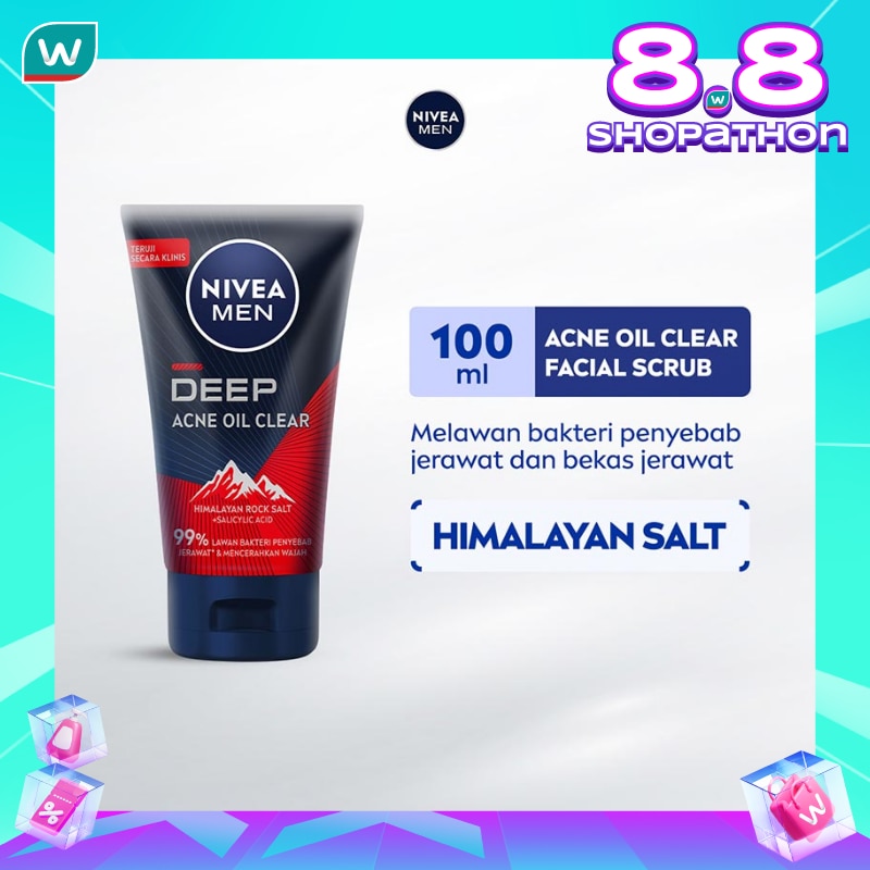 Promo Harga Nivea Men Facial Foam Deep Bright Oil Cleanser 100 ml - Watsons