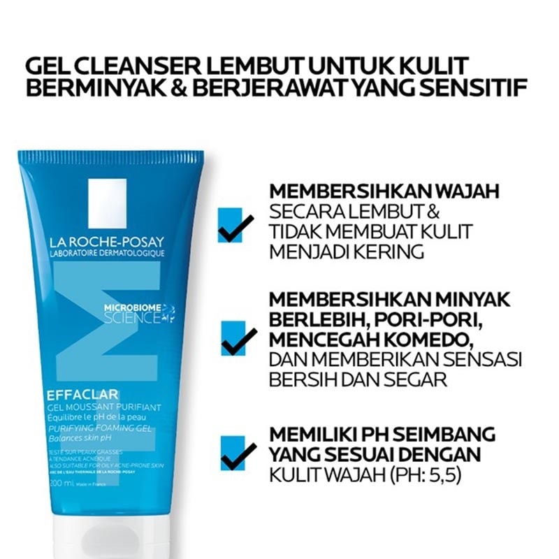 Effaclar Foaming Gel Cleanser 200ml - Facial Wash Kulit Jerawat/ Berminyak 200ml