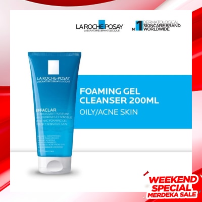 LA ROCHE POSAY Effaclar Foaming Gel Cleanser 200ml - Facial Wash Kulit Jerawat/ Berminyak 200ml