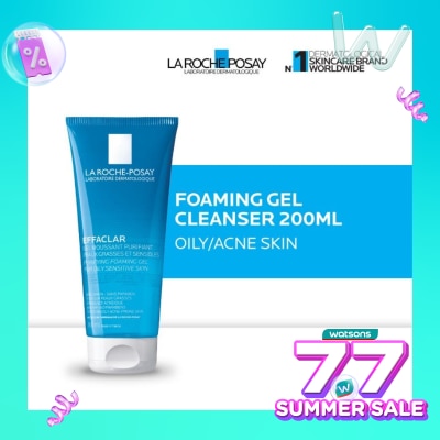 LA ROCHE POSAY Effaclar Foaming Gel Cleanser 200ml - Facial Wash Kulit Jerawat/ Berminyak 200ml