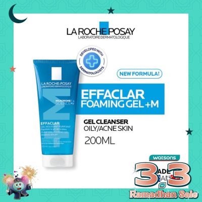 LA ROCHE POSAY Effaclar Foaming Gel Cleanser 200ml - Facial Wash Kulit Jerawat/ Berminyak 200ml