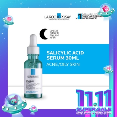 LA ROCHE POSAY Effaclar Salicyclic Acid Serum 30ml - Serum Wajah Kulit Jerawat/ Berminyak 30ml