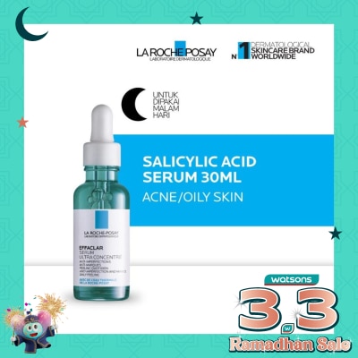 LA ROCHE POSAY Effaclar Salicyclic Acid Serum 30ml - Serum Wajah Kulit Jerawat/ Berminyak 30ml