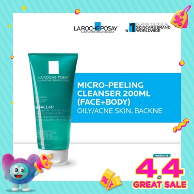 LA ROCHE POSAY - Effaclar Acne Micro-Peeling Cleanser 200ml- Facial/ Body Wash Kulit Jerawat/Berminyak 200ml