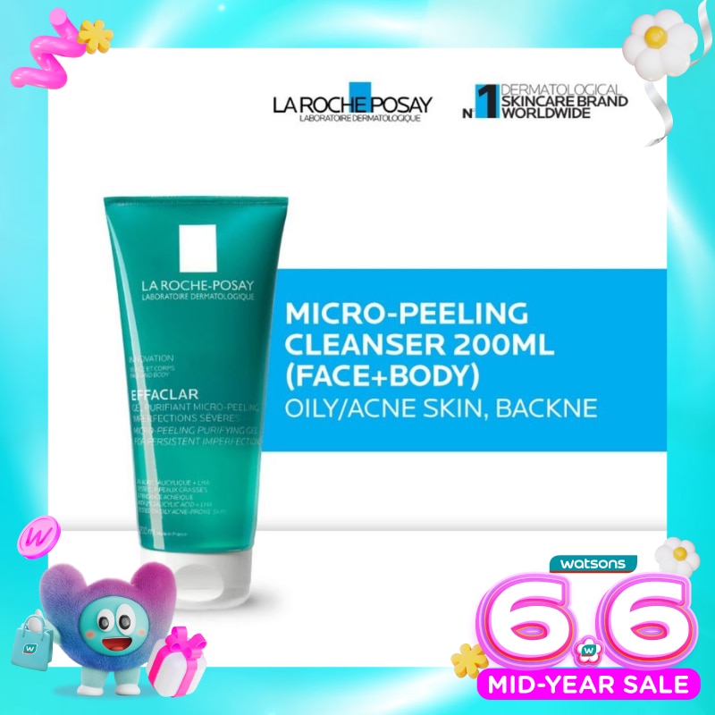Effaclar Acne Micro-Peeling Cleanser 200ml- Facial/ Body Wash Kulit Jerawat/Berminyak 200ml