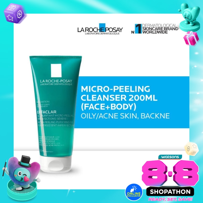 Effaclar Acne Micro-Peeling Cleanser 200ml- Facial/ Body Wash Kulit Jerawat/Berminyak 200ml image