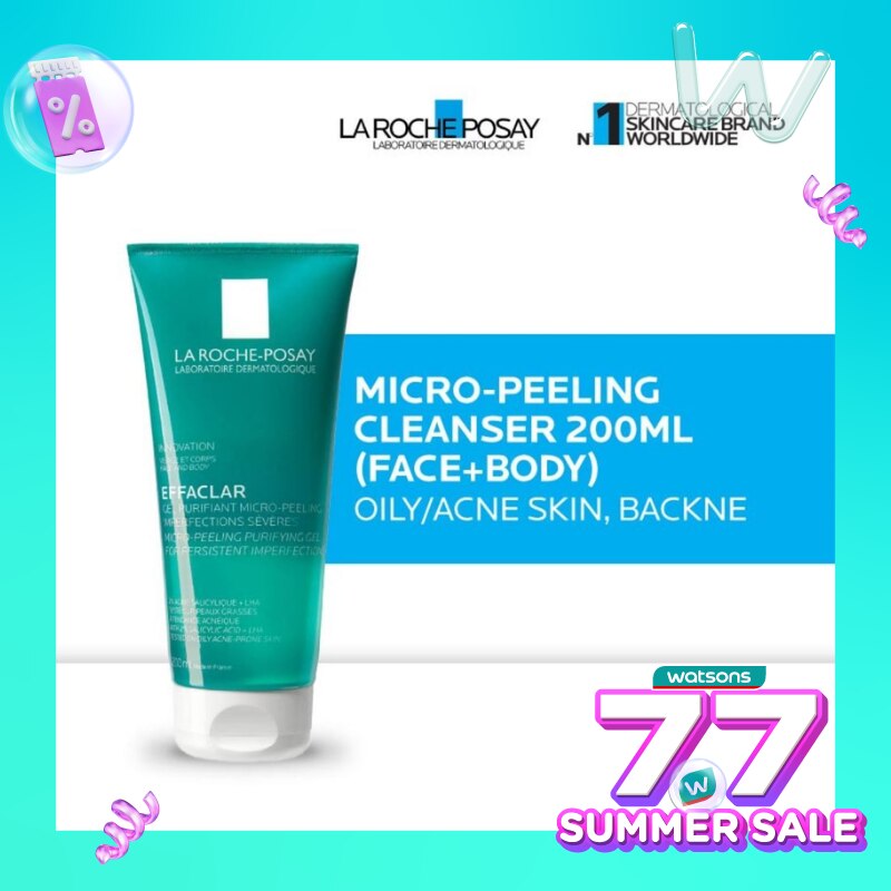Effaclar Acne Micro-Peeling Cleanser 200ml- Facial/ Body Wash Kulit Jerawat/Berminyak 200ml