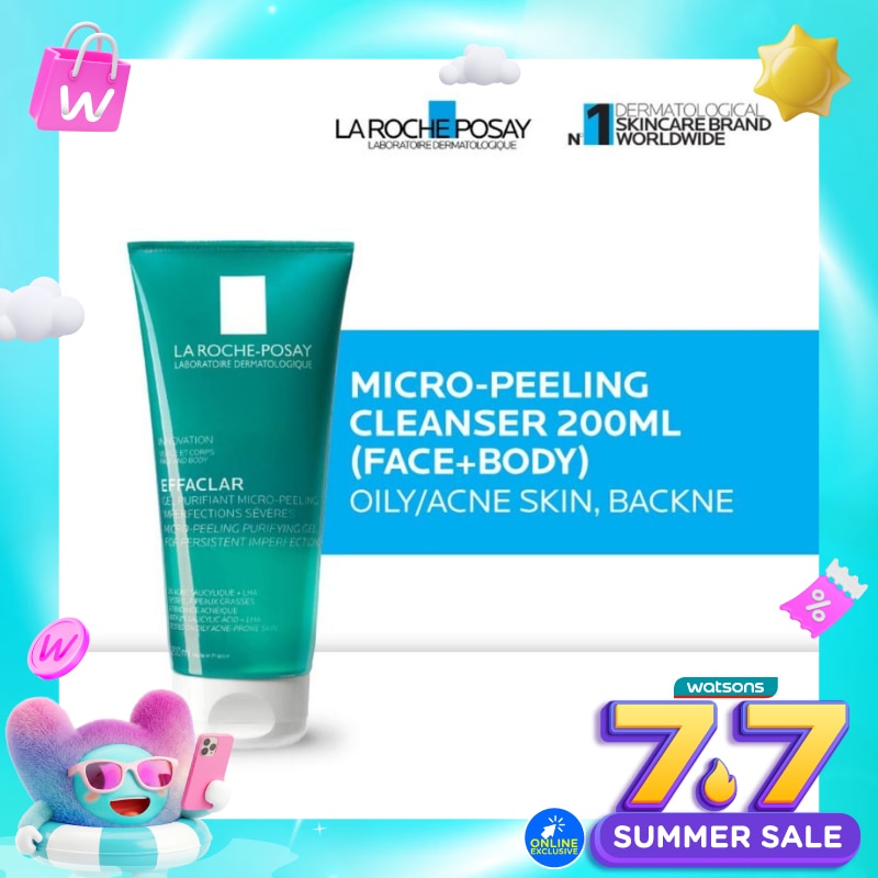 Effaclar Acne Micro-Peeling Cleanser 200ml- Facial/ Body Wash Kulit Jerawat/Berminyak 200ml
