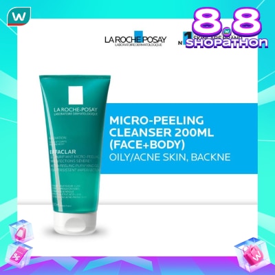 LA ROCHE POSAY Effaclar Acne Micro-Peeling Cleanser 200ml- Facial/ Body Wash Kulit Jerawat/Berminyak 200ml