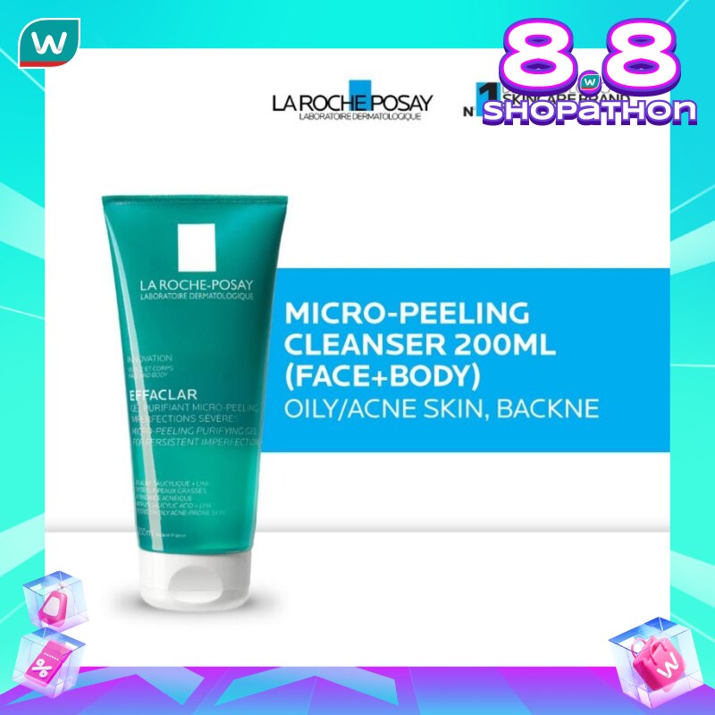 Effaclar Acne Micro-Peeling Cleanser 200ml- Facial/ Body Wash Kulit Jerawat/Berminyak 200ml