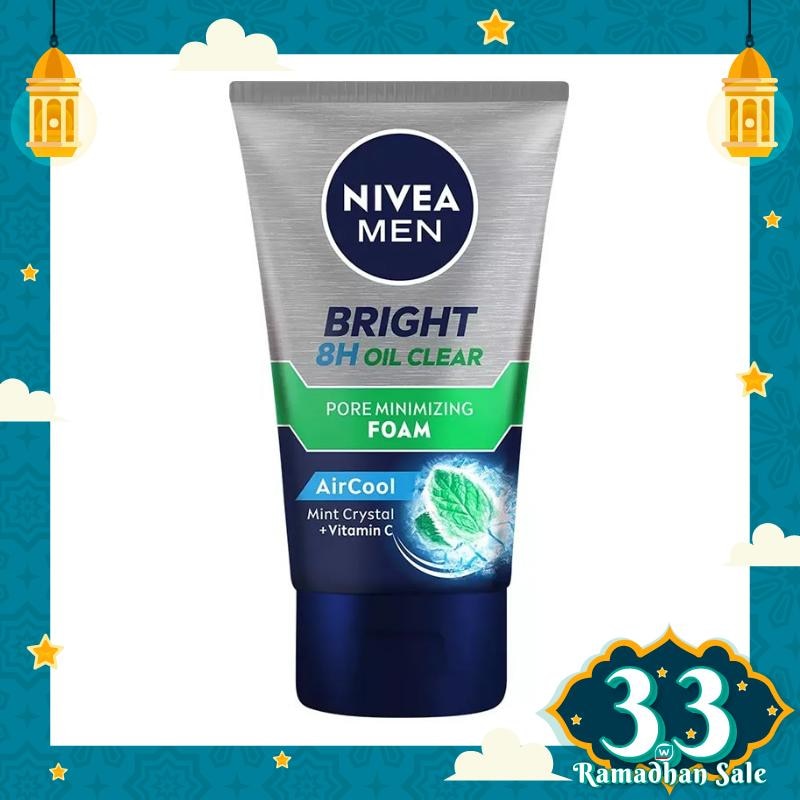 Promo Harga Nivea Men Facial Foam Bright Oil Clear Pore Minimizing Scrub 100 ml - Watsons