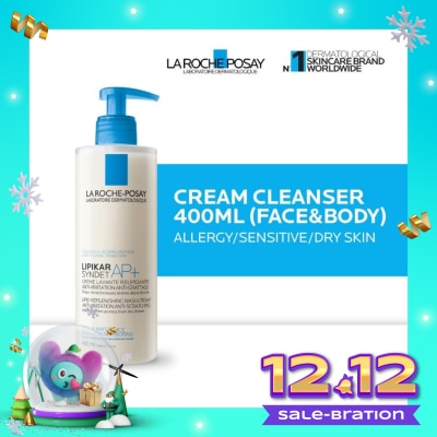 LA ROCHE POSAY Lipikar Syndet AP+ Cleanser 400ml - Facial/ Body Wash Kulit Alergi/ Sensitif/ Kering 400ml