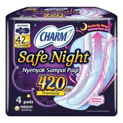 CHARM Safe Night 42cm Butterfly Wing Pelindung Samping 4 Pads