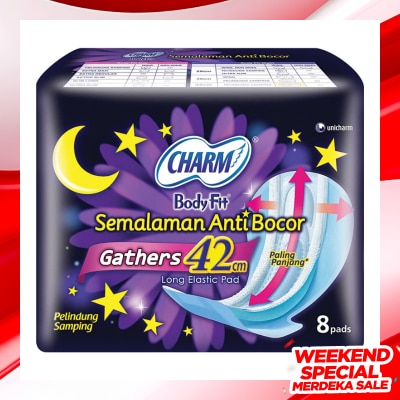 CHARM Body Fit Night Pel Samping 42cm 8S
