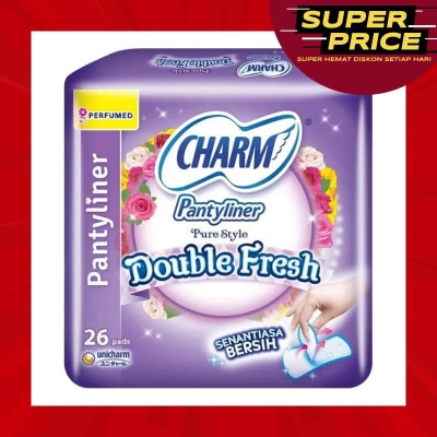 CHARM Panty Liner Pure Style Double Fresh 26s