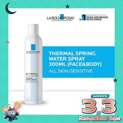 LA ROCHE POSAY Thermal Spring Water Mist 300ml All Skin/ Sensitive Skin For Face And Body - Spray Kulit Sensitif Untuk Wajah Dan Badan 300ml