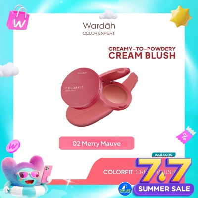 WARDAH - Colorfit Cream Blush 02 Merry Mauve 3g - Formula Ringan dan Teksturnya Creamy