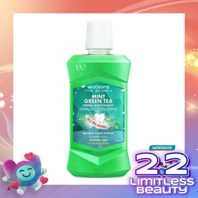 WATSONS Watsons Mint Green Tea Herbal Mouthwash