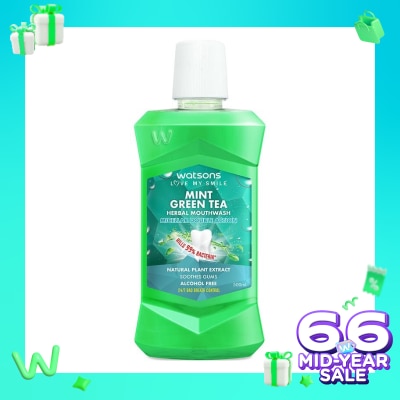 WATSONS Watsons Mint Green Tea Herbal Mouthwash